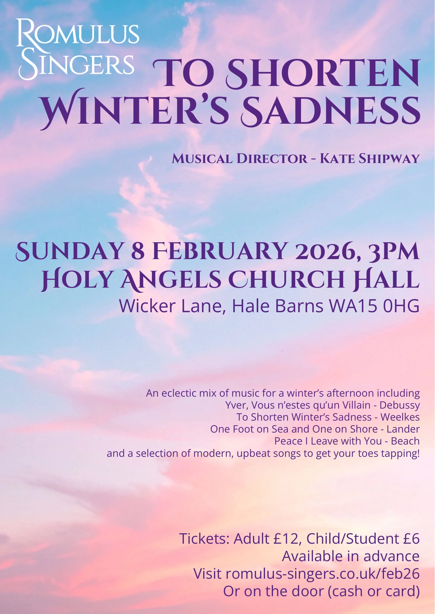 To Shorten Winter's Sadness: Afternoon Concert To Shorten Winter's Sadness: Afternoon Concert